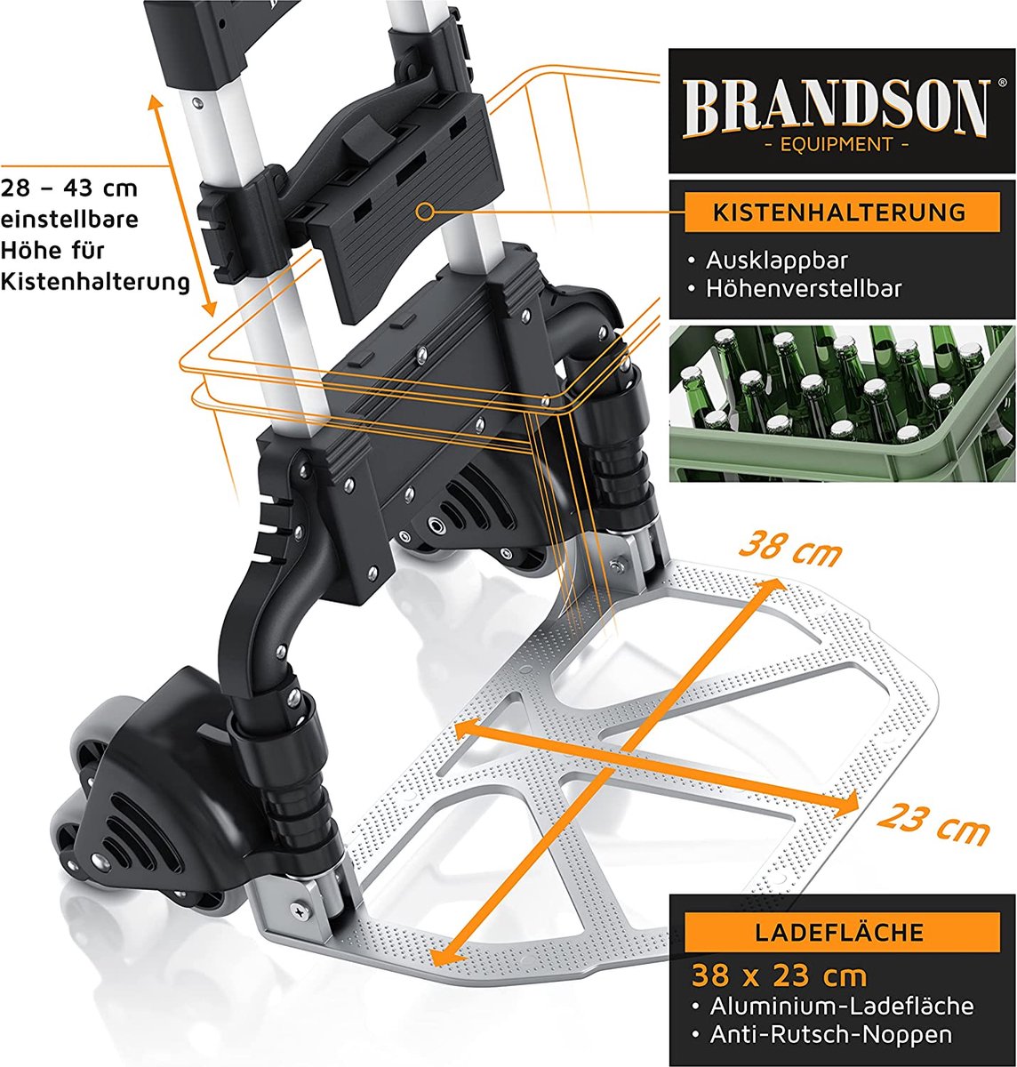 Brandson - Opvouwbare Steekwagen Stair Climber Transport Trolley