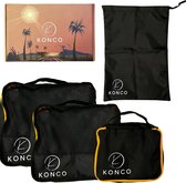 Konco Packing cubes - Koffer Organizer set - Bagage Organizers - Travel Backpack Organizer - 4 Delige set - Zwart