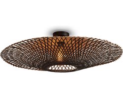 GOOD&MOJO Plafonniere Kalimantan - Bamboe Zwart - Ø87cm - Modern