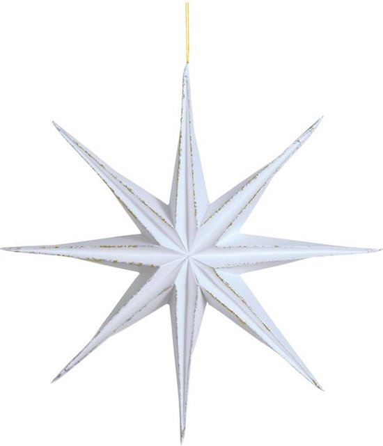 Hanger ster papier Ø28cm wit