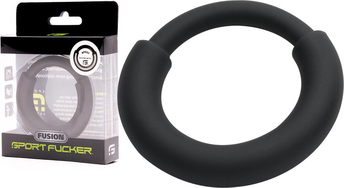 Goedkoopste Sport Fucker - Fusion Ring - Siliconen Cockring met RVS binnenring - 3 maten Regular