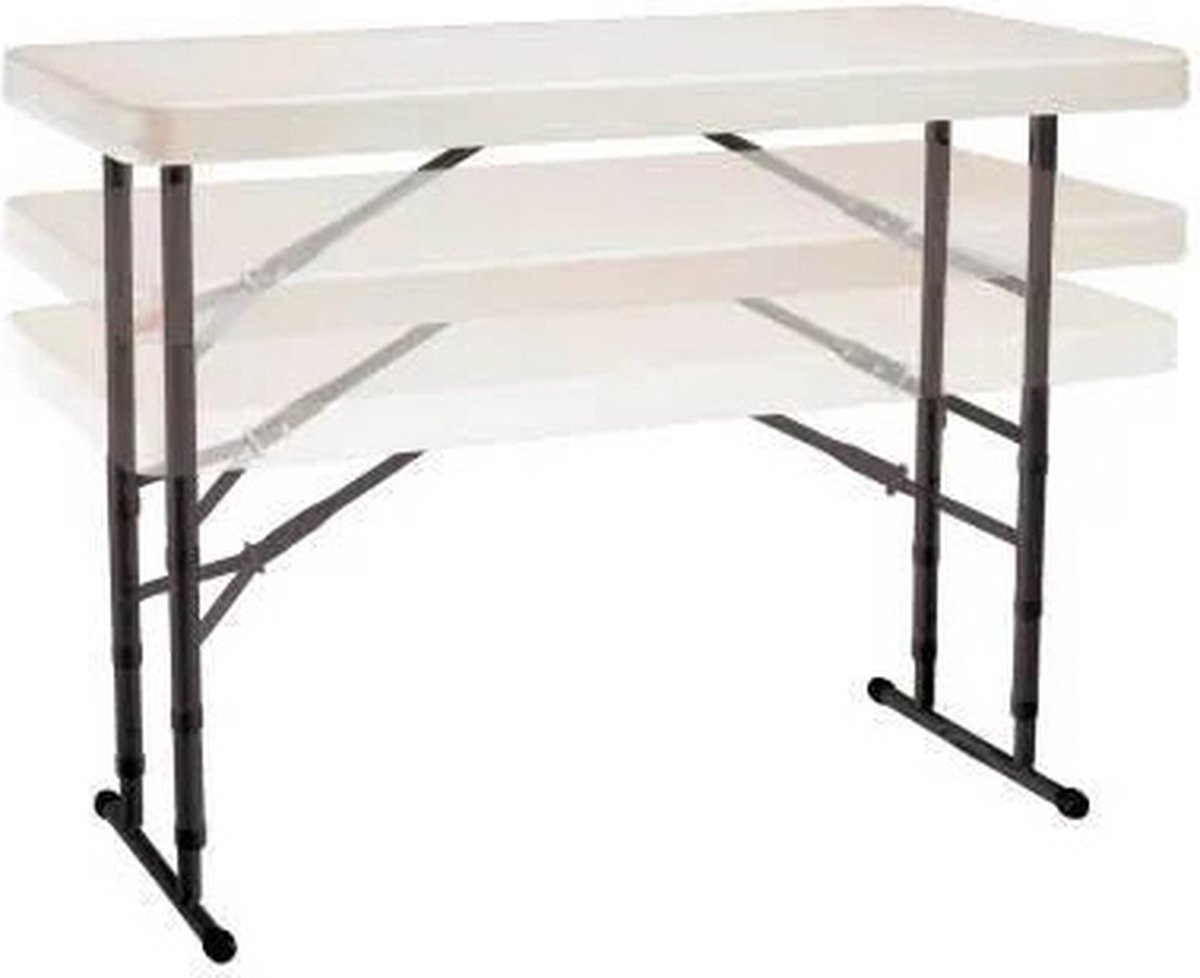 Lifetime - Heavy Duty - Werktafel - Inpaktafel - Buffettafel - 122 cm - hoogte verstelbaar - off white