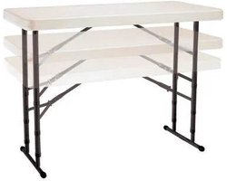 Lifetime - Heavy Duty - Werktafel - Inpaktafel - Buffettafel - 122 cm - hoogte verstelbaar - off white
