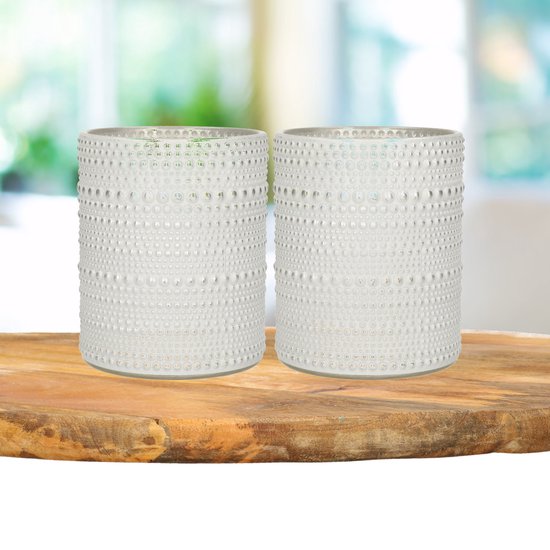 Lot De 12 Photophores/bougeoirs En Verre - Diamètre 44 Mm, Hauteur 15 Mm - Pour Bougies Chauffe-plat Et Décoration