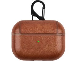 KELERINO. Leren hoesje geschikt voor Apple Airpods Pro 2 - Licht Bruin