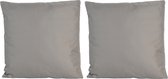 8x Grote bank/sier kussens voor binnen en buiten in de kleur grijs 60 x 60 cm - Tuin/huis kussens