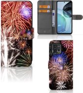 Portemonnee Hoesje Motorola Moto G72 Smartphone Hoesje Kerstcadeau Vuurwerk