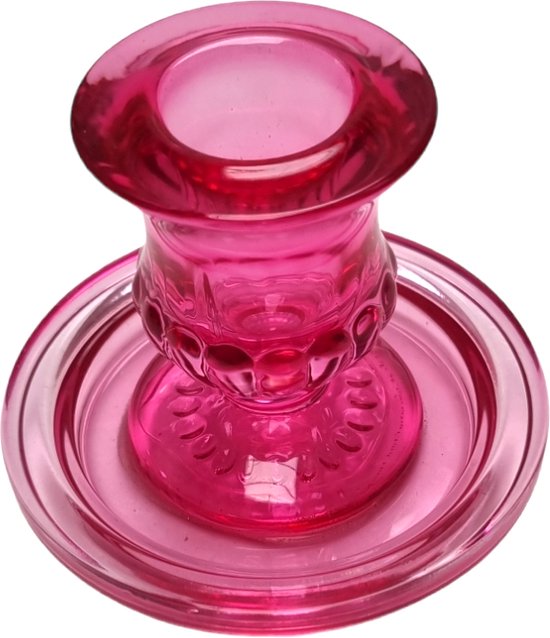 enthousiasme binden Nadeel Cactula trendy fuchsia Roze glazen kandelaar op voet 7 cm hoog trend 2023 |  bol.com