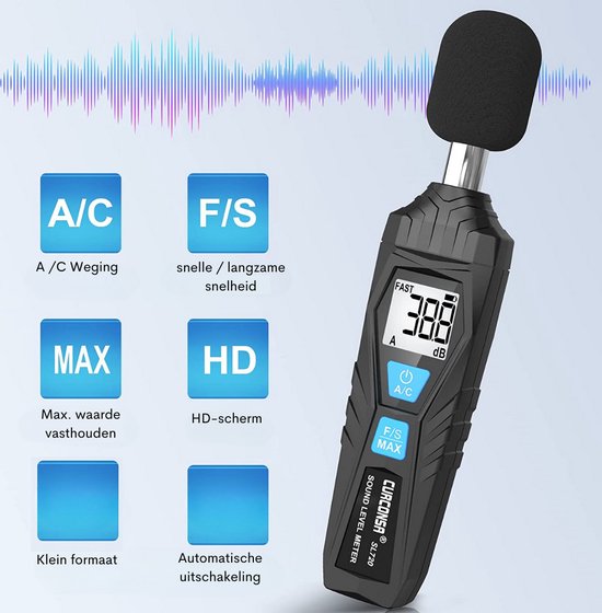 Professionele Decibel Meter - Geluidsniveaumeter - Geluidsniveaumeter ...