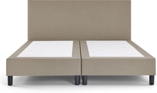 Beddenreus Comfort Box Lowen Plus vlak zonder matras - 160 x 200 cm - grey beige
