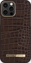 ideal of sweden atelier case introductory geschikt voor Apple iphone 12/12 pro deep walnut croco