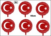 6x Folieballon Turkije (45 cm) - Thema feest land festival party fun folie ballon Turks