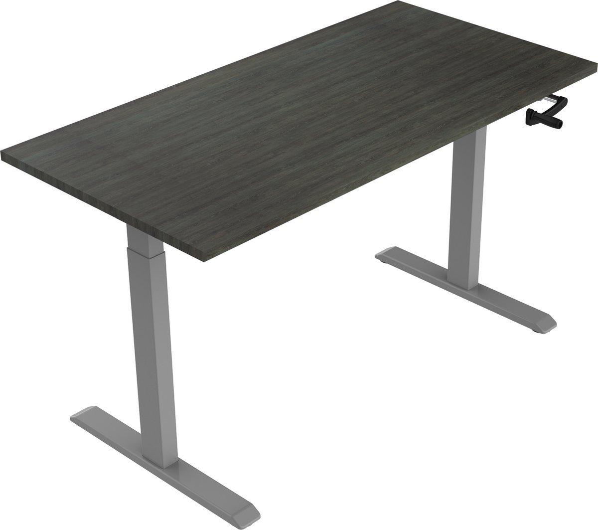 Office Hero® Cosmic Slinger- Zit sta bureau in hoogte verstelbaar grijs frame - Game bureau - Computertafel - Werktafel - 160x80 - Logan eik