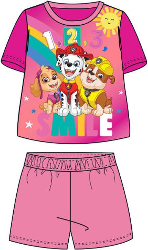 Paw Patrol shortama - 100% katoen - PAW Patrol korte pyjama - maat 98 - roze