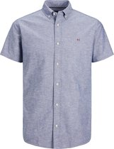 Jack & Jones Overhemd Jprblusummer Linen Shield Shirt S/s 12233118 Faded Denim/slim Fit Mannen Maat - XL