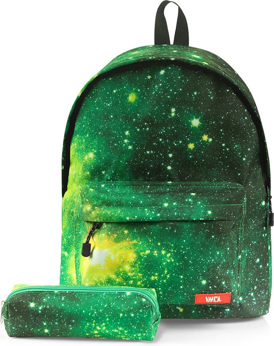 VMCA Backpack Girl Backpack Boy - Sacs à dos Femme - 1 Trousse à crayons - Vert