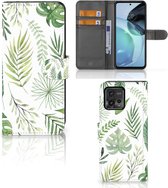 Wallet Book Case Motorola Moto G72 Smartphone Hoesje Leaves