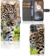 Coque Motorola Moto G32 Cuir PU Protection Etui Housse pour Bébé Leopard