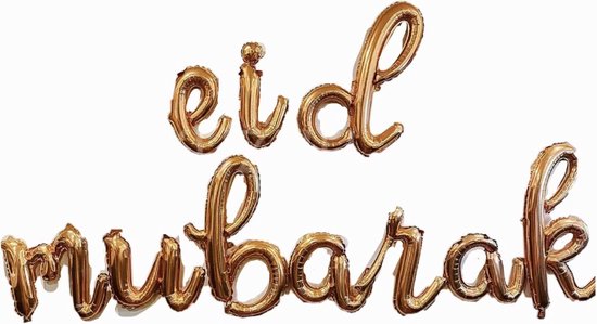 Eid Mubarak - Folieballonnen - Ballonnen set Goud - Suikerfeest - Letters