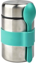 Thermopot Inox avec Cuillère - Turquoise - 400ml - Lunchpot/Muesli