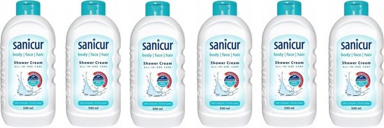 Sanicur Shower Cream All-in-one Care (3in1) - 6x500ml - Voordeelverpakking