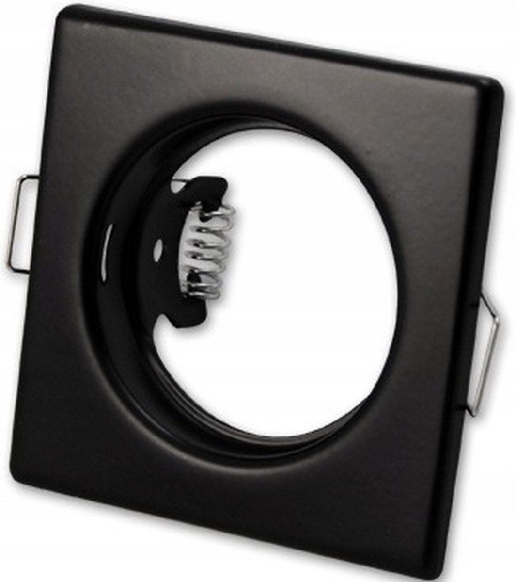 Inbouw spot GU10 - Staal - 86mm - Verstelbare armatuur vierkant - Zwart