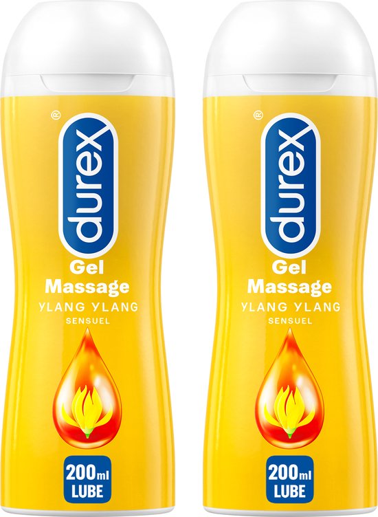 Durex Massage Olie en Glijmiddel 2in1 Sensual met Ylang Ylang 200ml x2