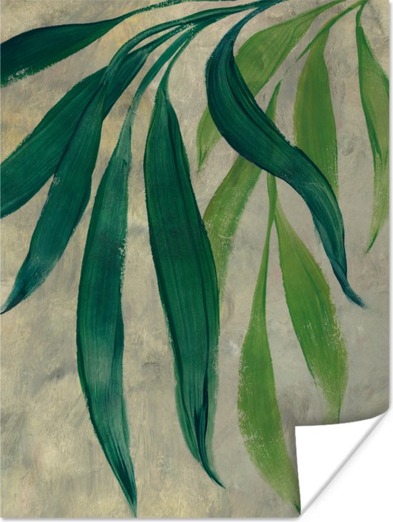 Poster Bladeren - Groen - Planten - Natuur - Vintage - 30x40 cm