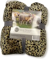Nice Dreams - Luxe Sherpa Fleece Plaid - Luxe Deken - Ultra Zacht en Warm - 4 seizoenen Plaid - Deken Voor Interieur, Bed, Bank of Buiten - 150x200 cm - Luipaard