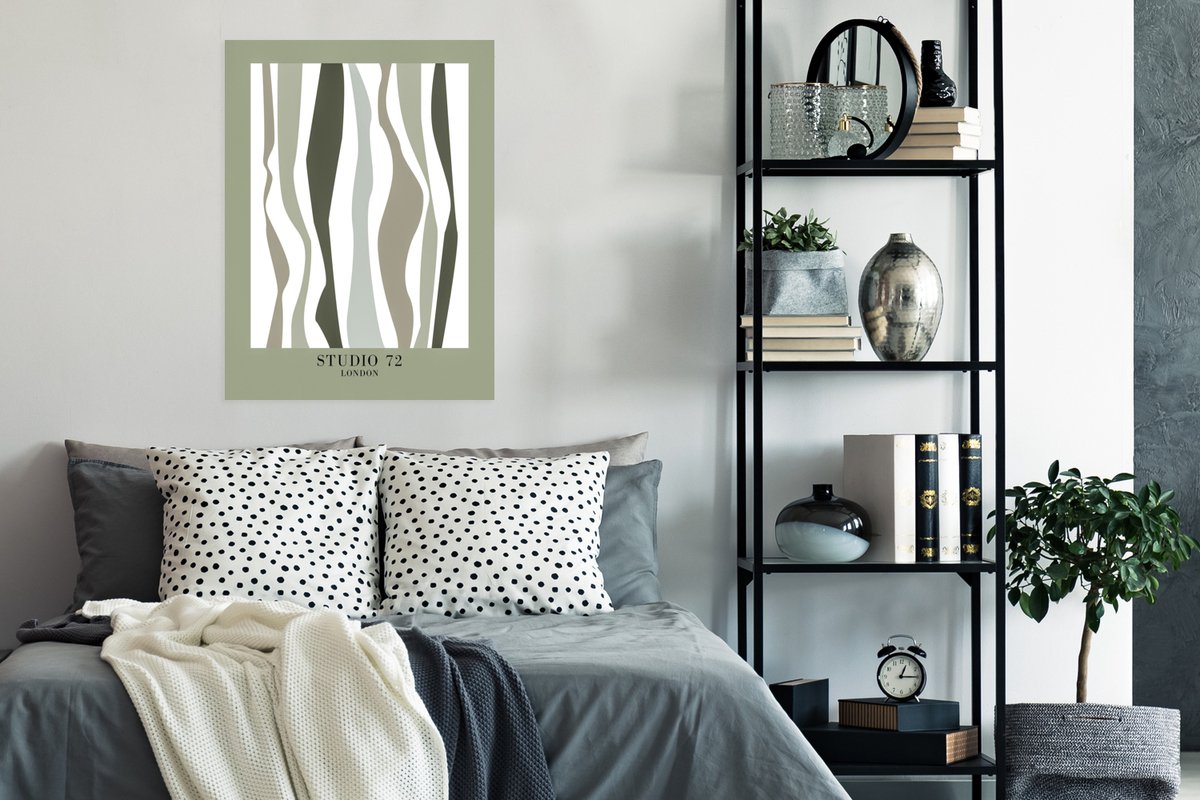 Poster Studio 72 - Lijnen - Groen - Tinten - 60x80 cm