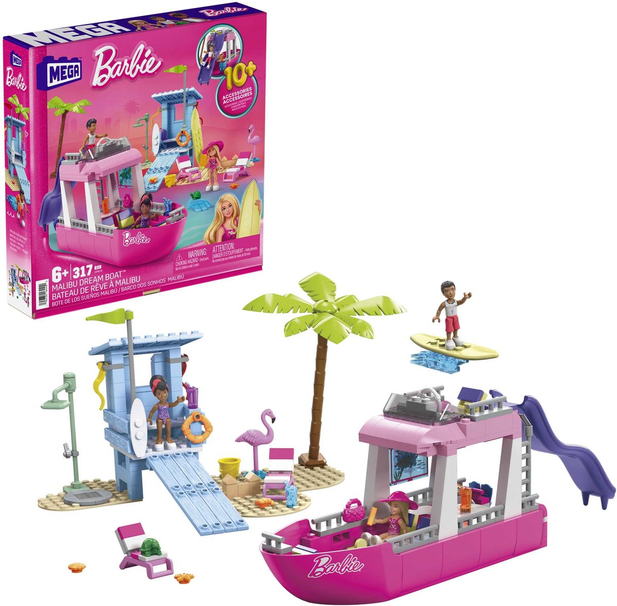 Jeux de construction bateau de rêve à Malibu Mattel Barbie MEGA Mattel  Barbie MEGA