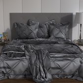 Intirilife dekbedovertrek kussensloop - GREY - beddengoed voor slaapkamer en kinderkamer jeugdkamer