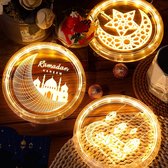 Ramadan decoratie versiering verlichting - Lichtketting Lichtsnoer LED moslim ramadan feeënlicht Eid Ramadan decoratieve raamverlichting met zuignap haak Ramadan Eid Mubarak nachtlampje Rama
