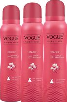 Vogue Enjoy - Parfum Deodorant Spray - 3 x 150 ml