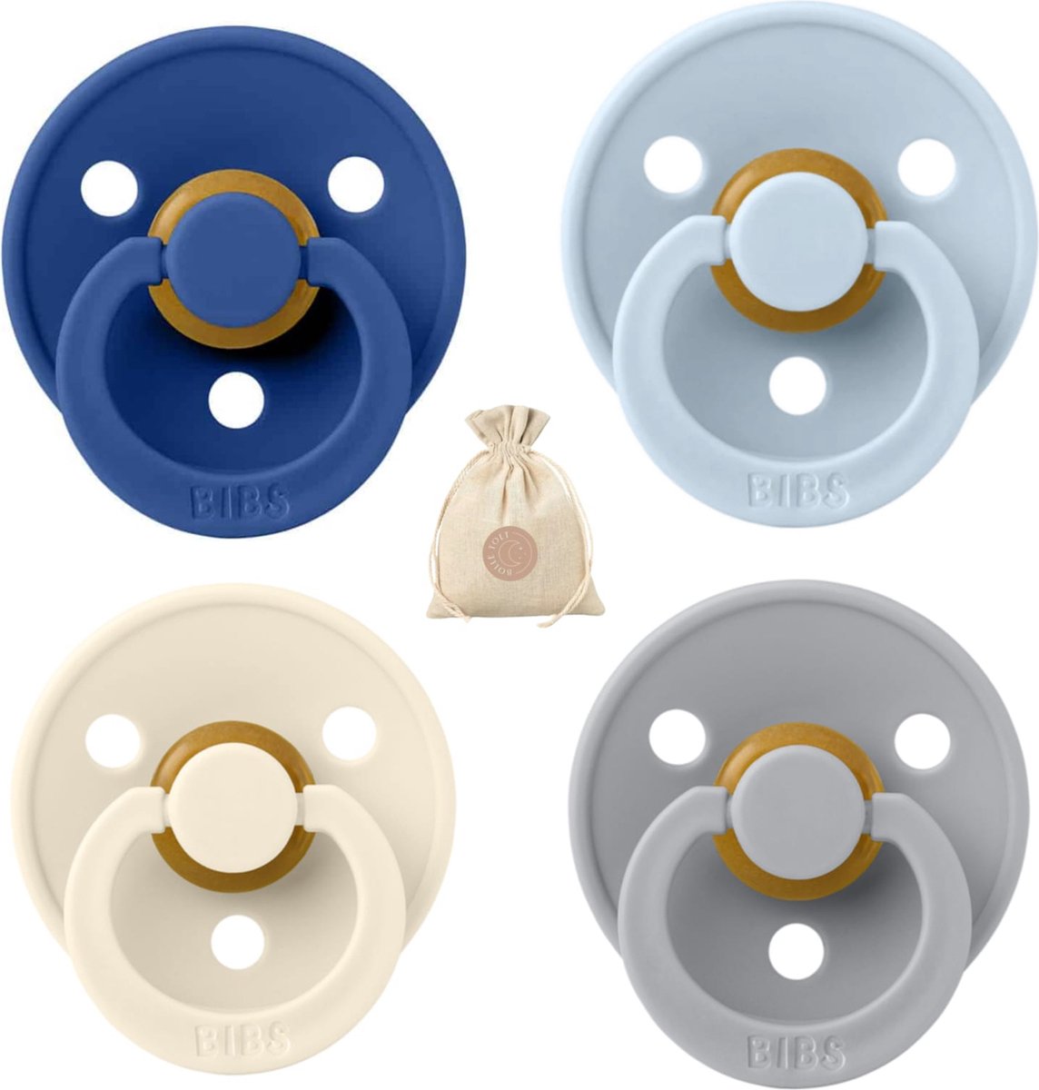 Goedkoopste BIBS fopspenen - T1 -Cornflower, Ivory, Cloud, Baby blue -0-6 maanden - spenen - speen - fopspeen - BolleToet speenzakje