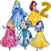 5 prinsessen ballon set - 90x55cm - Folie Ballon - Prinses - Themafeest - 2 jaar - Verjaardag - Ballonnen - Versiering - Helium ballon