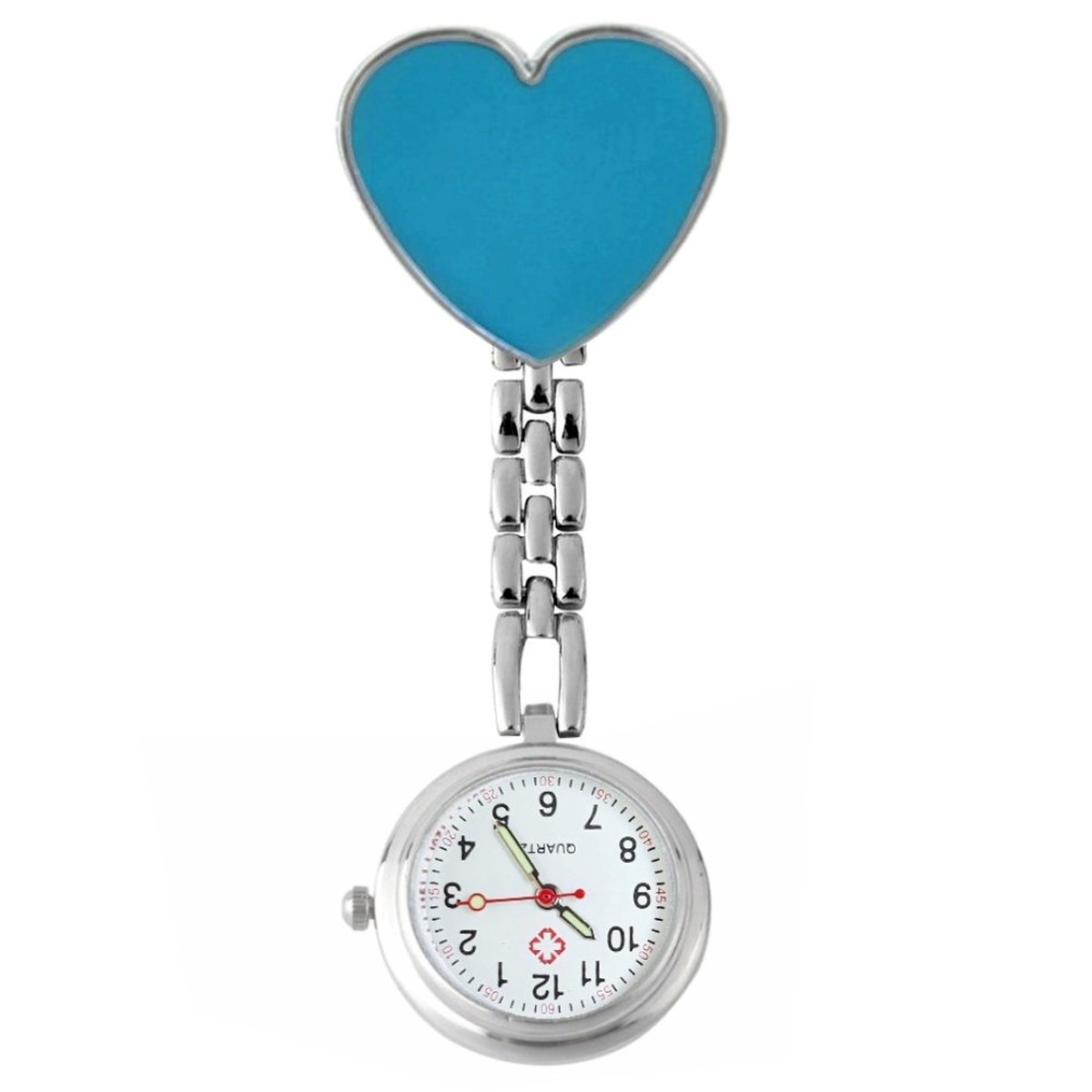 Fako® - Verpleegstershorloge - Zusterhorloge - Verpleegster Horloge - Hart - Lichtblauw