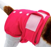 Loopsheidbroekje hond - roze - maat S - voor kleine honden - herbruikbaar - hondenbroekje - hondenluier - loopsheid - ongesteldheid - voorkomt ongewenste zwangerschappen bij teefjes - milieuvriendelijk - verantwoord - perfecte pasvorm