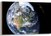 Hout - Licht en Donker op Aarde in het Heelal - 90x60 cm - 9 mm dik - Foto op Hout (Met Ophangsysteem)