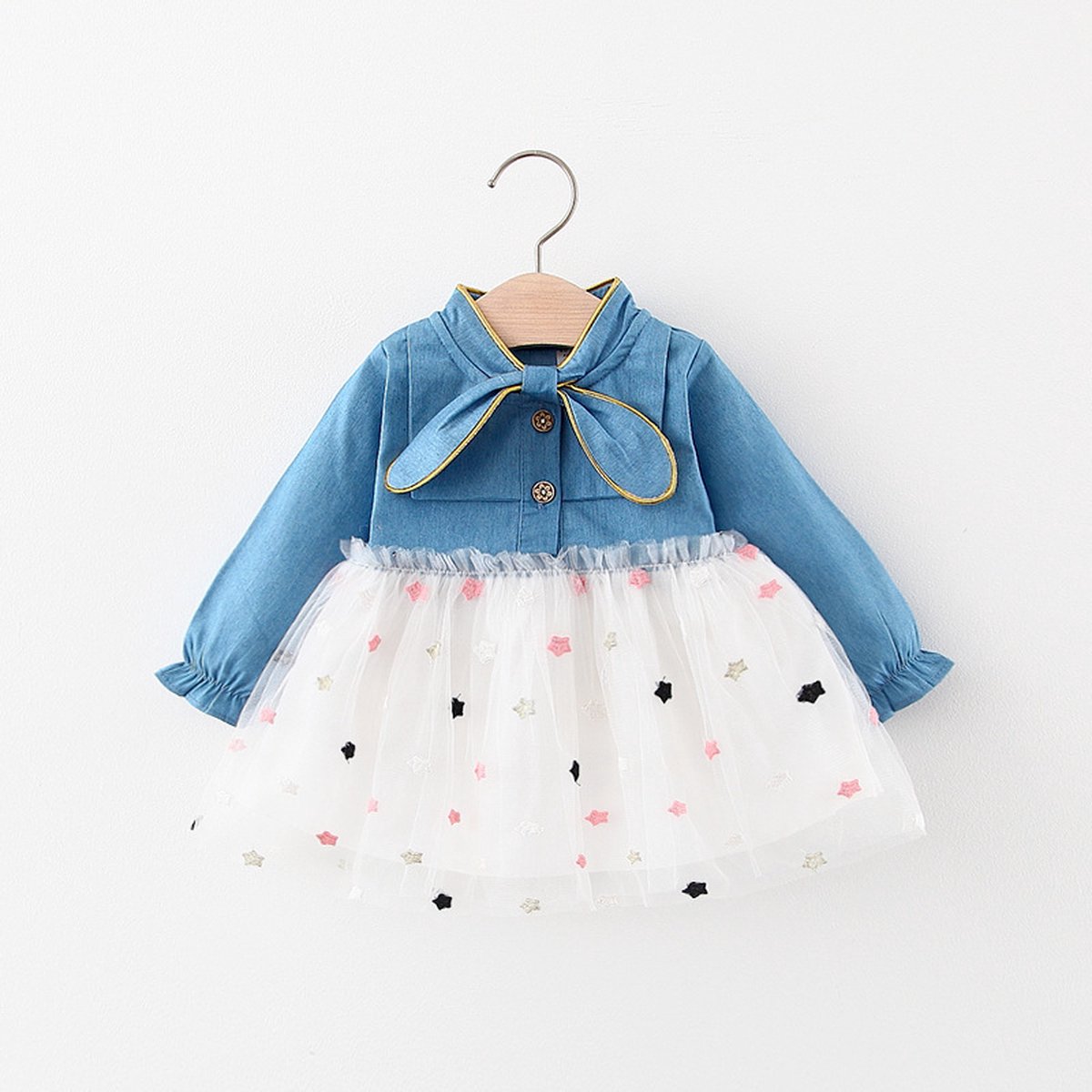 Baby Garden baby jurkje wit denim maat 74