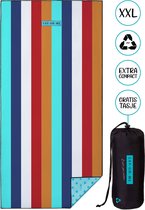 LAY ON ME Aurora® - Strandlaken 80x160 cm - lichtgewicht strandhanddoek - zandvrij badlaken - microvezel reishanddoek met strepen