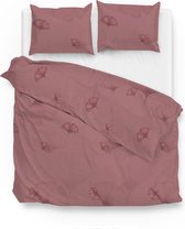 Zachte katoen dekbedovertrek Evi rood - lits-jumeaux (240x200/220) - fijn geweven en hoogwaardig - prachtige uitstraling