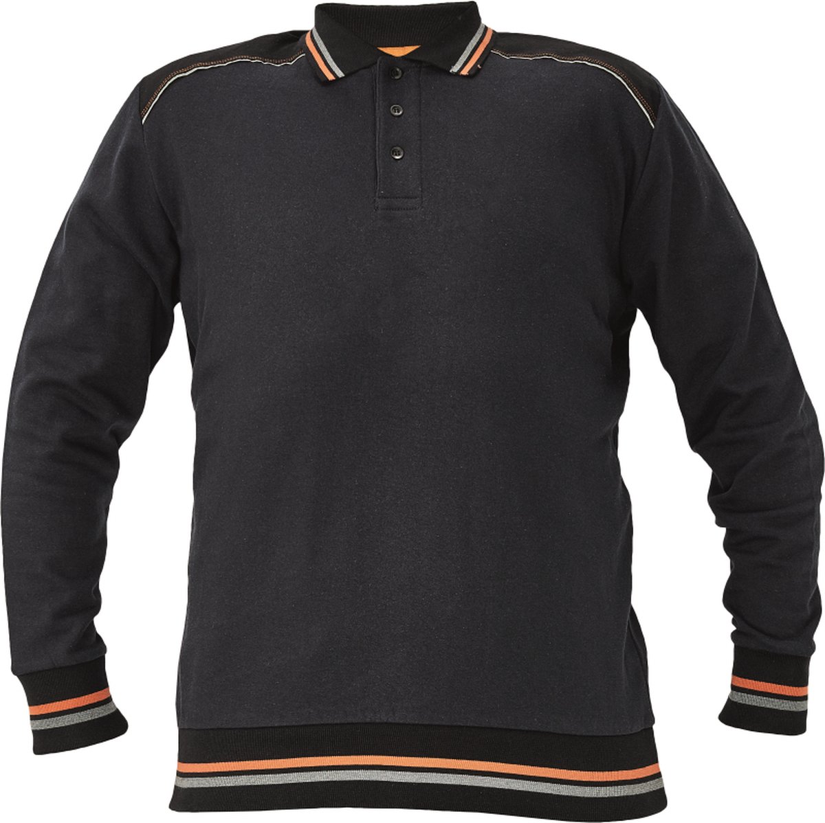 Knoxfield Polo-Sweater antraciet/oranje XL