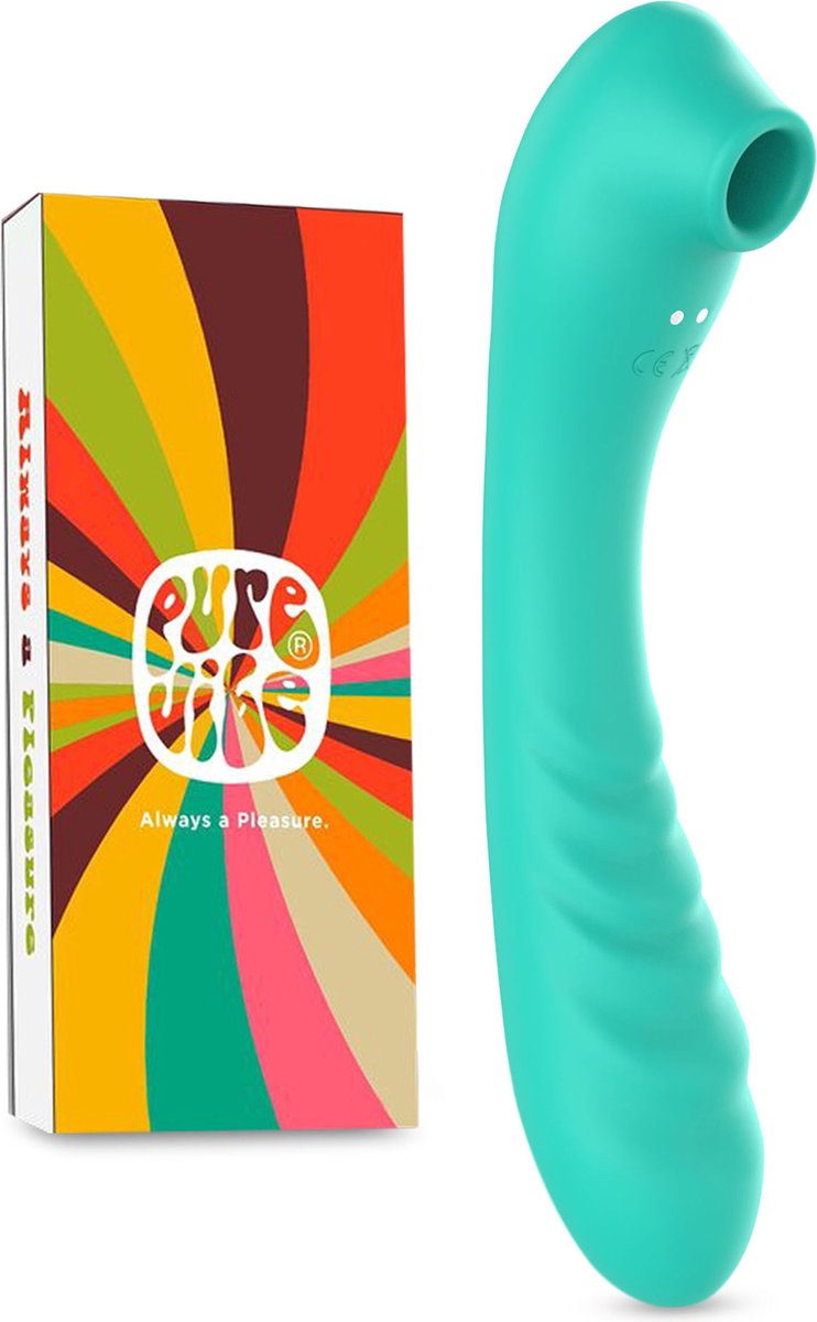 Bol.com PureVibe® Vibrating Air-Pulse Massager 3-in-1 Clitoris & G-spot Vibrator - 10 Luchtdruk standjes - 10 vibratie standjes ... aanbieding