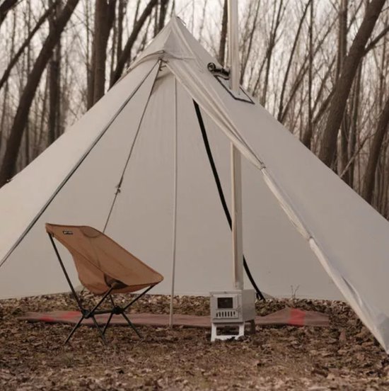 Hikr® Tentkachel - Outdoor tent verwarming - RVS SUS304 lichtgewicht - Kampeer kachel hout - Mini houtkachel vrijstaand - Draagbare kachel met pijp van HI — afbeelding 3