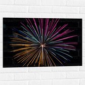 Muursticker - Grote Vuurwerkpijl in Verschillende Kleuren - 75x50 cm Foto op Muursticker