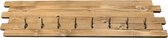 Duurzame kapstok - 8-haakse houten wandkapstok - 100 cm lang model van steigerhout - vintage look in de kleur Warm Eiken