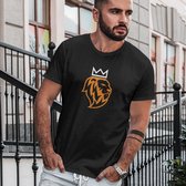 Zwart Koningsdag T-shirt - MAAT S - Dames Pasvorm - De Leeuw 2 Kleuren