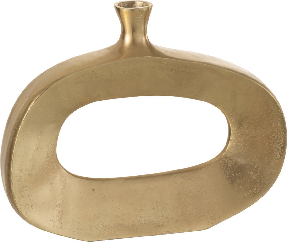 J-Line vaas Ovaal - aluminium - goud - small - 23 cm hoog