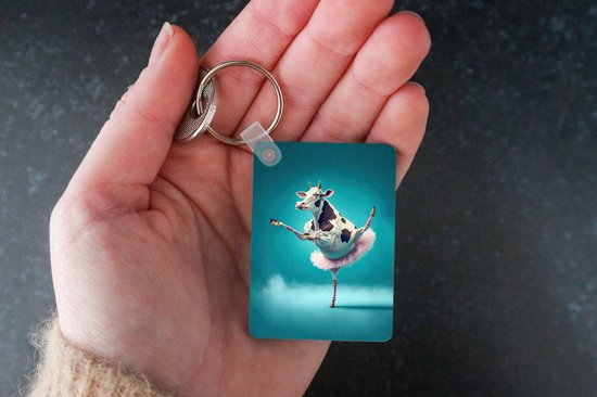 Porte-clés - Vache - Ballet - Portrait - Blauw - Animaux - Enfant - Cadeaux à distribuer - Plastique